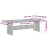 Garden Table with Glass Top - Grey Poly Rattan 240x90 cm