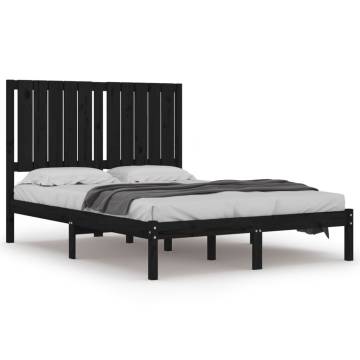 Black Solid Wood Pine Bed Frame 120x200 cm | HipoMarket