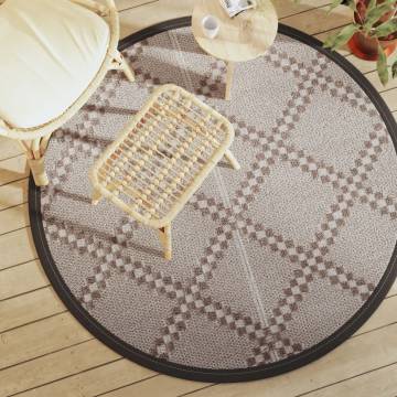 Trendy Brown Outdoor Carpet Ø160 cm - Durable & UV-Resistant