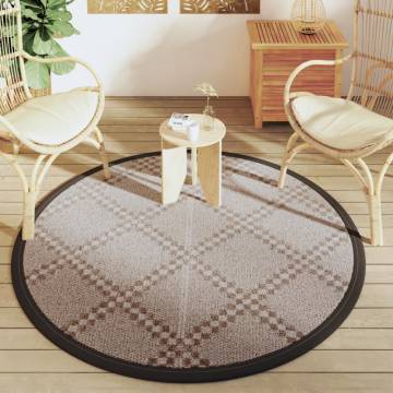 Trendy Brown Outdoor Carpet Ø160 cm - Durable & UV-Resistant