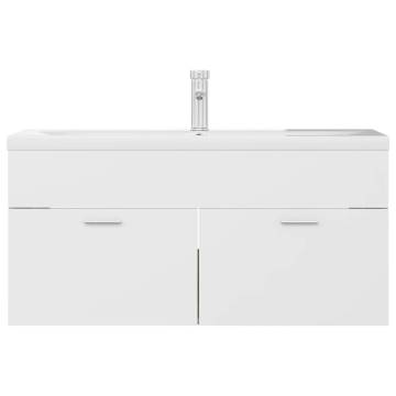 Stylish Sink Cabinet with Basin - White & Sonoma Oak