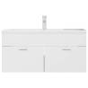 Stylish Sink Cabinet with Basin - White & Sonoma Oak