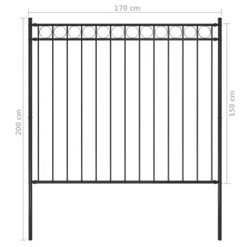 Durable Garden Fence Steel 1.7x1.5 m Black - Secure Your Space