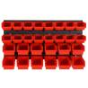 30 Piece Workshop Shelf Set - Red & Black 77x39cm Polypropylene