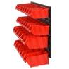 30 Piece Workshop Shelf Set - Red & Black 77x39cm Polypropylene