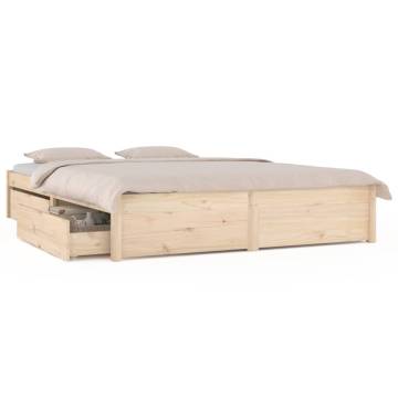 Stylish Bed Frame with Drawers - 120x190 cm Small Double