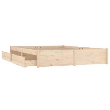 Stylish Bed Frame with Drawers - 120x190 cm Small Double