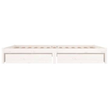 White Bed Frame with Drawers 120x200 cm - Practical & Stylish