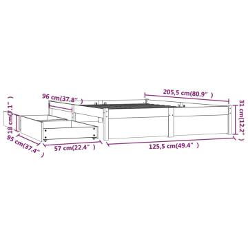 White Bed Frame with Drawers 120x200 cm - Practical & Stylish