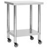 Kitchen Work Table with Wheels 80x30x85 cm Stainless Steel Size 80 x 30 x 85 cm Quantity in Package 1 