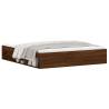 Brown Oak Super King Size Bed Frame 180x200 cm - Hipomarket