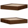 Brown Oak Super King Size Bed Frame 180x200 cm - Hipomarket