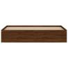 Brown Oak Super King Size Bed Frame 180x200 cm - Hipomarket