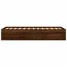 Brown Oak Super King Size Bed Frame 180x200 cm - Hipomarket