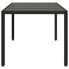 Stylish Garden Table with Glass Top - Black Poly Rattan