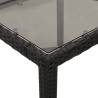 Stylish Garden Table with Glass Top - Black Poly Rattan