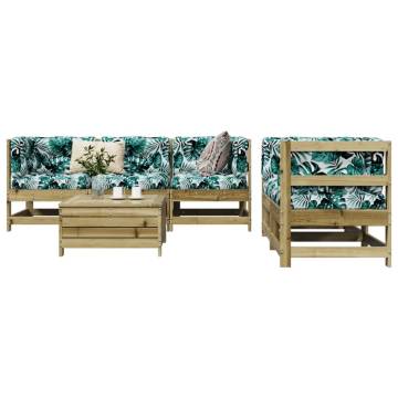 6 Piece Garden Sofa Set - Durable Impregnated Pine Wood