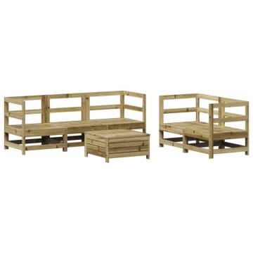 6 Piece Garden Sofa Set - Durable Impregnated Pine Wood