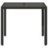 Stylish Garden Table with Glass Top - 90x90 cm Black