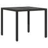 Stylish Garden Table with Glass Top - 90x90 cm Black