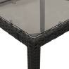 Stylish Garden Table with Glass Top - 90x90 cm Black