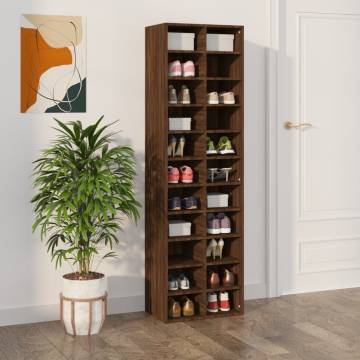 Shoe Cabinet Brown Oak 54x34x183 cm | Stylish Storage Solution