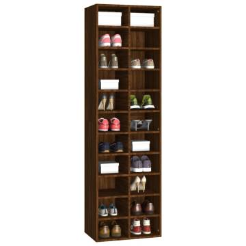 Shoe Cabinet Brown Oak 54x34x183 cm | Stylish Storage Solution