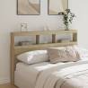 Headboard Cabinet with LED Sonoma Oak 160x17x102 cm Colour sonoma oak Size 160 x 17 x 102 cm Quantity in Package 1 