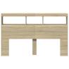 Headboard Cabinet with LED - Sonoma Oak | Hipomarket