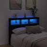 Stylish LED Headboard Cabinet - Black | HipoMarket UK