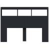 Stylish LED Headboard Cabinet - Black | HipoMarket UK