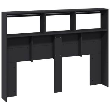 Stylish LED Headboard Cabinet - Black | HipoMarket UK