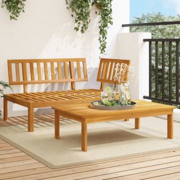 Durable Garden Pallet Sofa Set - Solid Acacia Wood | HipoMarket