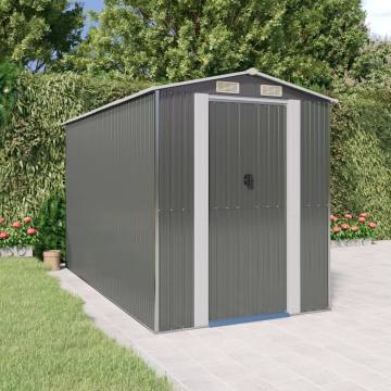 Light Grey Garden Shed - Galvanised Steel Storage Solution