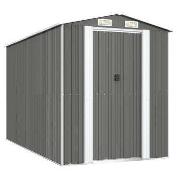 Light Grey Garden Shed - Galvanised Steel Storage Solution