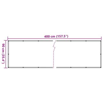 Garden Privacy Screen Plant Look Green 400x90 cm PVC