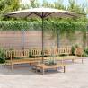 4 Piece Garden Pallet Sofa Set - Solid Wood Acacia | Hipo Market