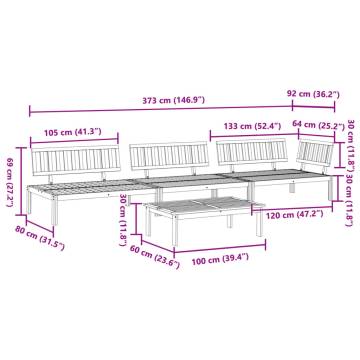 4 Piece Garden Pallet Sofa Set - Solid Wood Acacia | Hipo Market