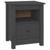 Stylish Grey Bedside Cabinet | Solid Pine Wood - 40x35x49 cm