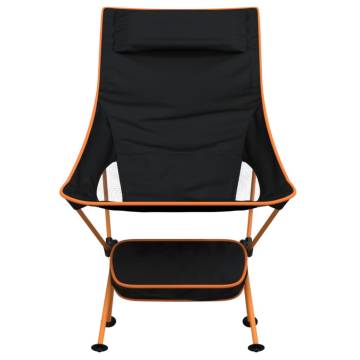 Foldable Camping Chairs 2 pcs - Black Oxford Fabric & Aluminium