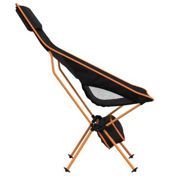 Foldable Camping Chairs 2 pcs - Black Oxford Fabric & Aluminium