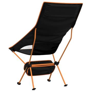 Foldable Camping Chairs 2 pcs - Black Oxford Fabric & Aluminium