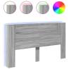 Headboard Cabinet with LED - Grey Sonoma | 180x16.5x103.5 cm