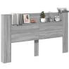 Headboard Cabinet with LED - Grey Sonoma | 180x16.5x103.5 cm