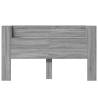 Headboard Cabinet with LED - Grey Sonoma | 180x16.5x103.5 cm