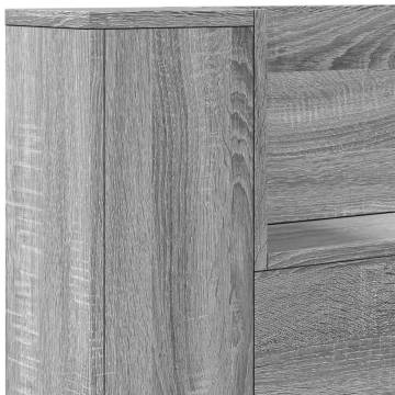 Headboard Cabinet with LED - Grey Sonoma | 180x16.5x103.5 cm