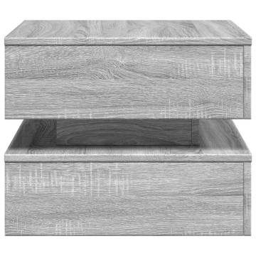 Modern Coffee Table with LED Lights - Grey Sonoma 50x50 cm