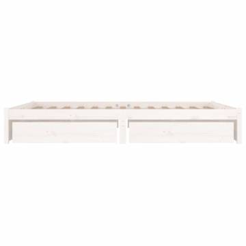 Stylish White Bed Frame with Drawers 140x200 cm | HipoMarket