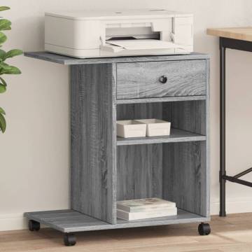 Printer Stand with Wheels - Grey Sonoma | Hipomarket UK