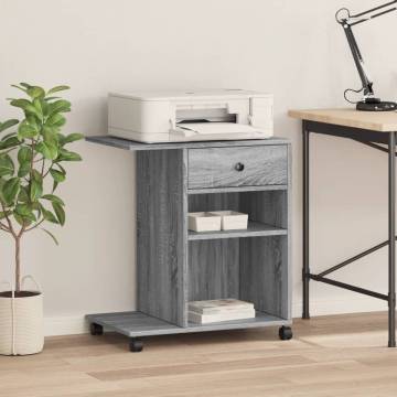 Printer Stand with Wheels - Grey Sonoma | Hipomarket UK